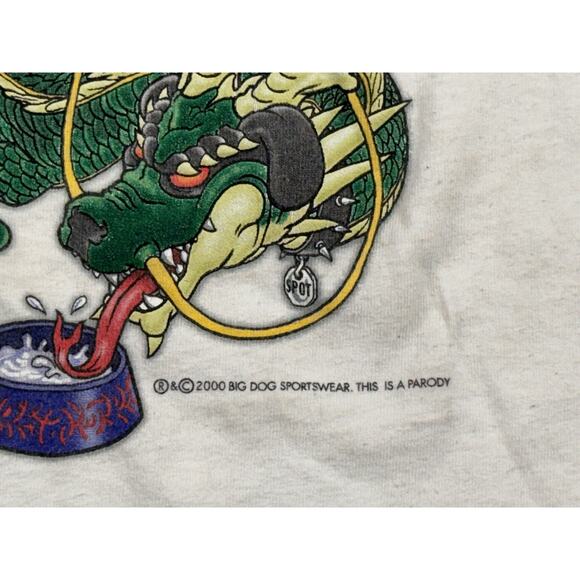 Vintage 2000 Big Dogs Dragon Ball Z Dragon Dogs Parody Shirt Sz 12/14 Goku White - Picture 3 of 7
